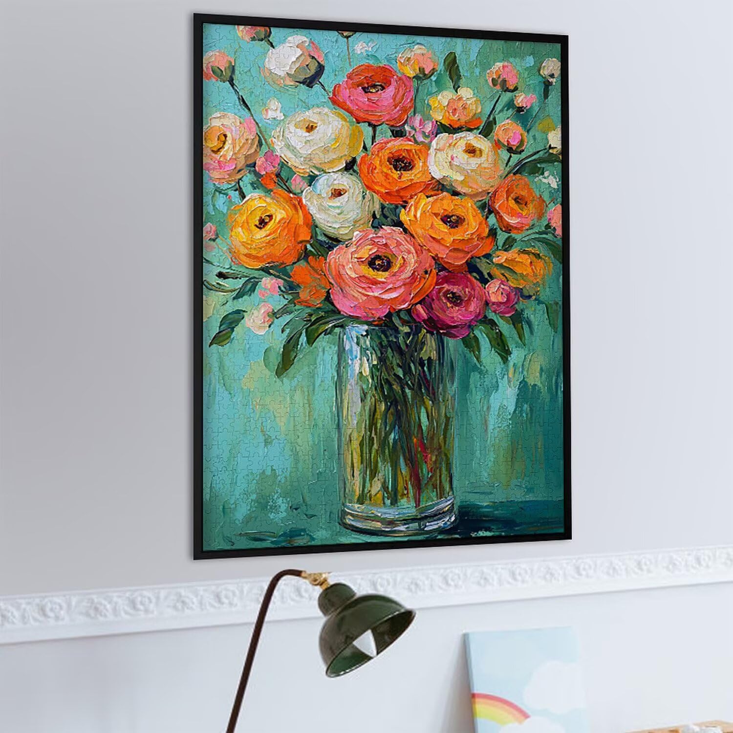 Puzzle dla dorosłych, 1000 elementów, wazon, kwiaty, 1000 elementów, puzzle dla dorosłych, gra edukacyjna, 76 x 50 cm, odpowiednie do dekompresji i dekoracji ścian pokoju, prezenty j-438
