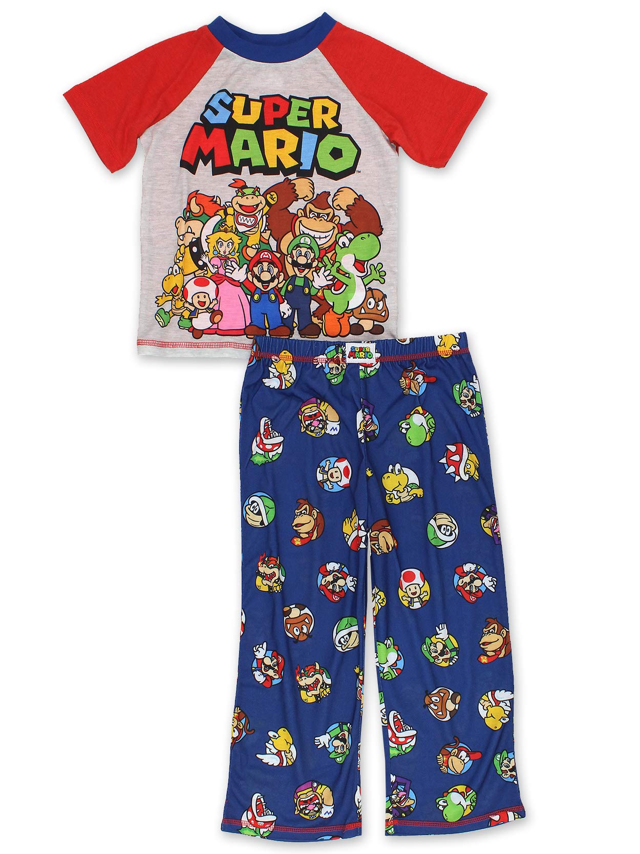 Super Mario Boys 2 Piece Shirt and Pants Pajamas Set (Little Kid/Big Kid)