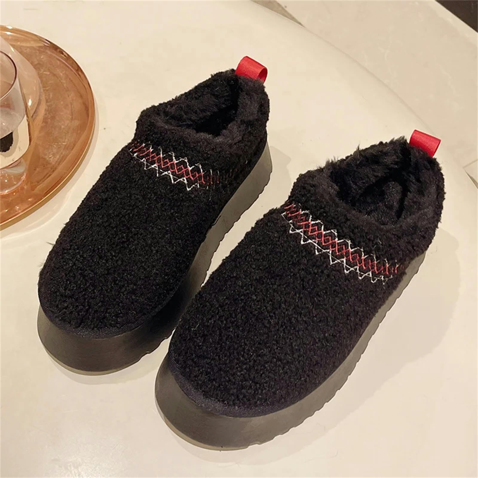 Pantofole Donna Invernali Women Platform Home Cotton Slifor Shoe Casual Shingback Fluffy
