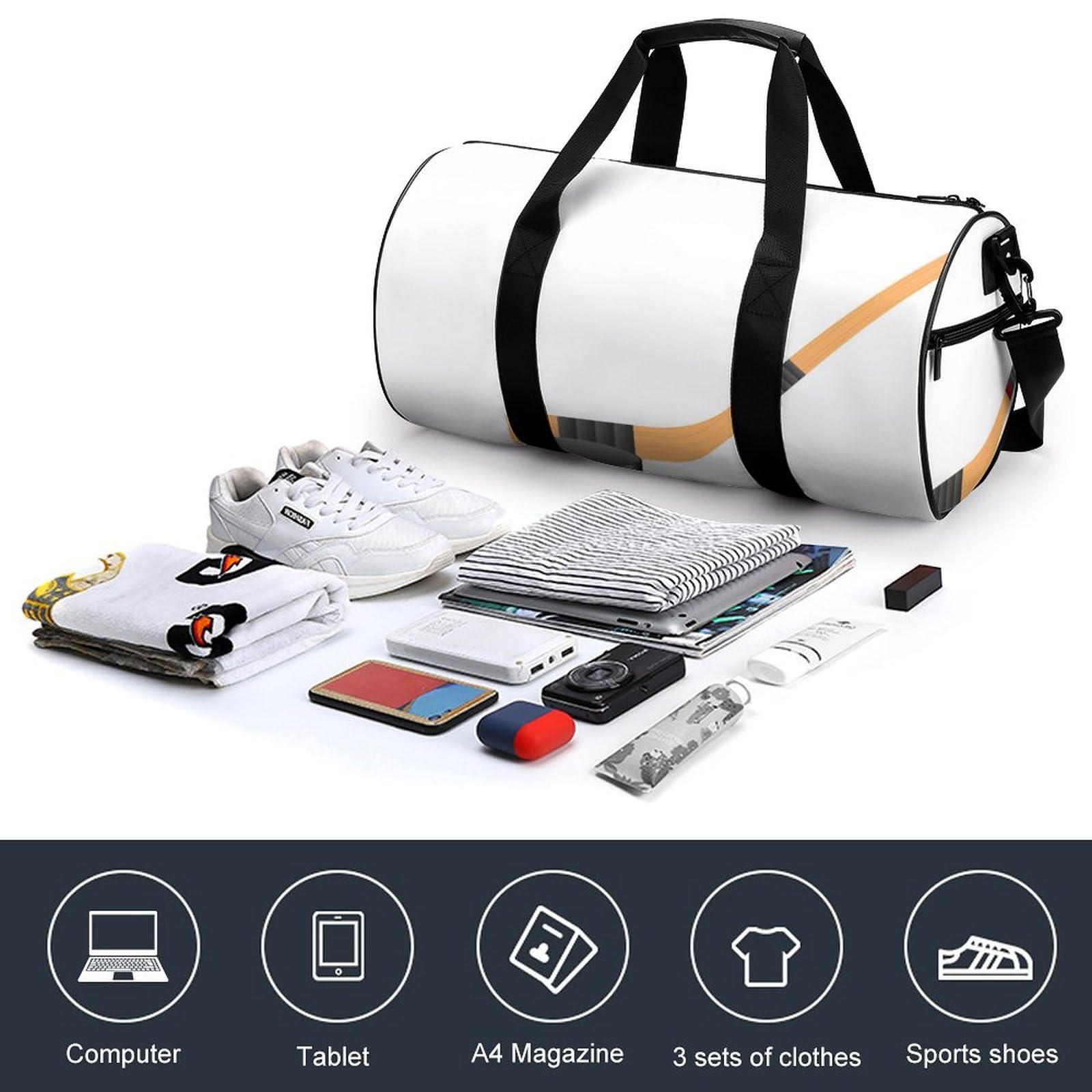 Hockey sur Glace Sac De Sport Gym Sac De Voyage Sac Week-End Duffel Bag pour Camping Randonnée Voyage 45x23x23cm