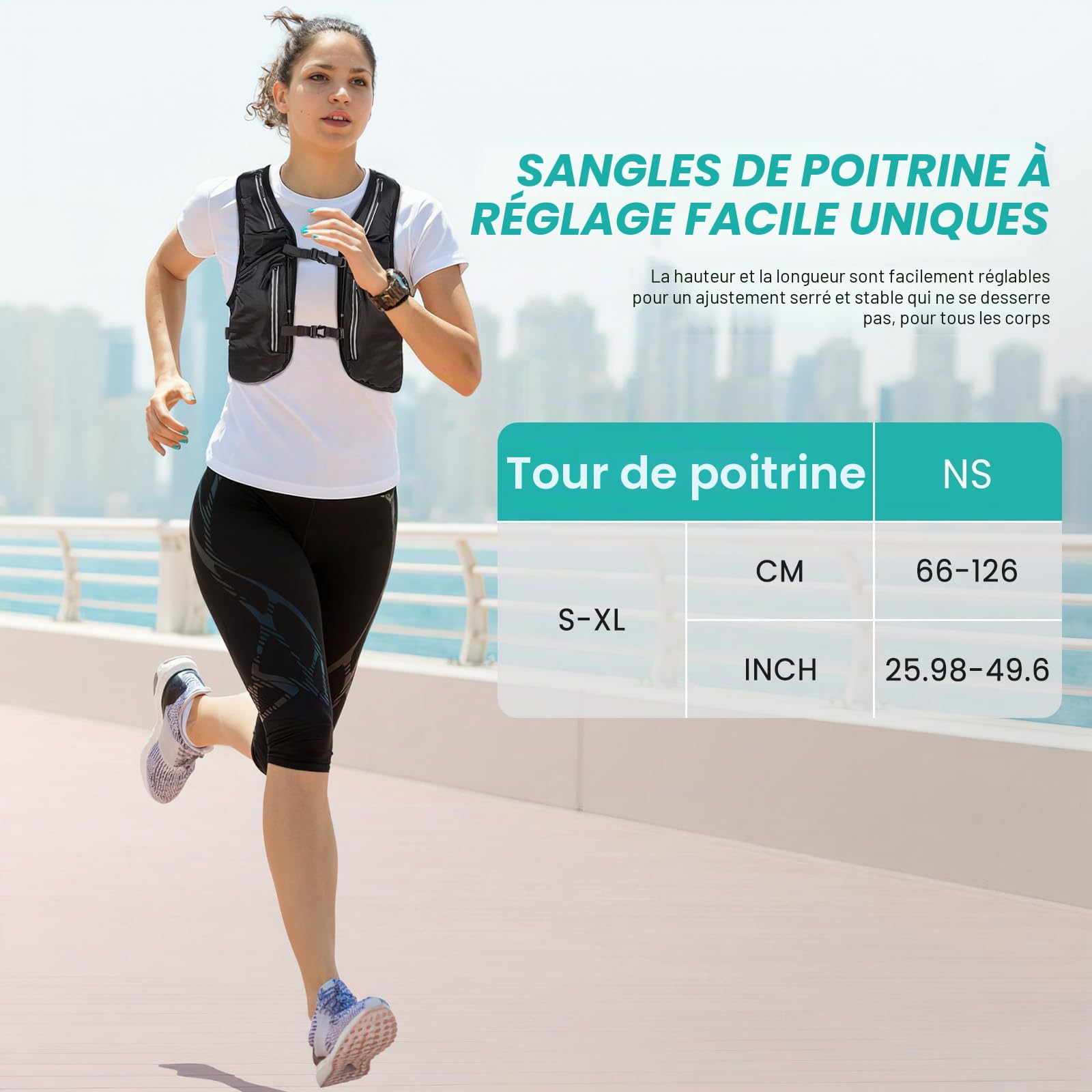 Nextyu Gilet Running Femme & Homme, Sac Hydratation Trail Léger Réfléchissant avec Gourde Souple 500 ML, Bretelles de Poitrine Réglables pour Course à Pied Randonnée Cyclisme Marathon