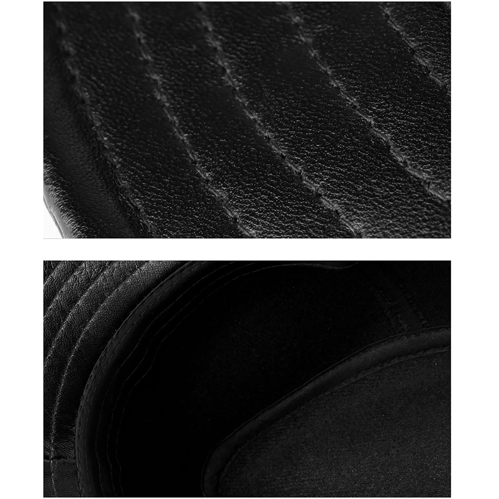 Sombreros de invierno, cuero Vintage Jazz Cap Mens Sheepskin Retro Fedora Gentleman Hat 55-60cm