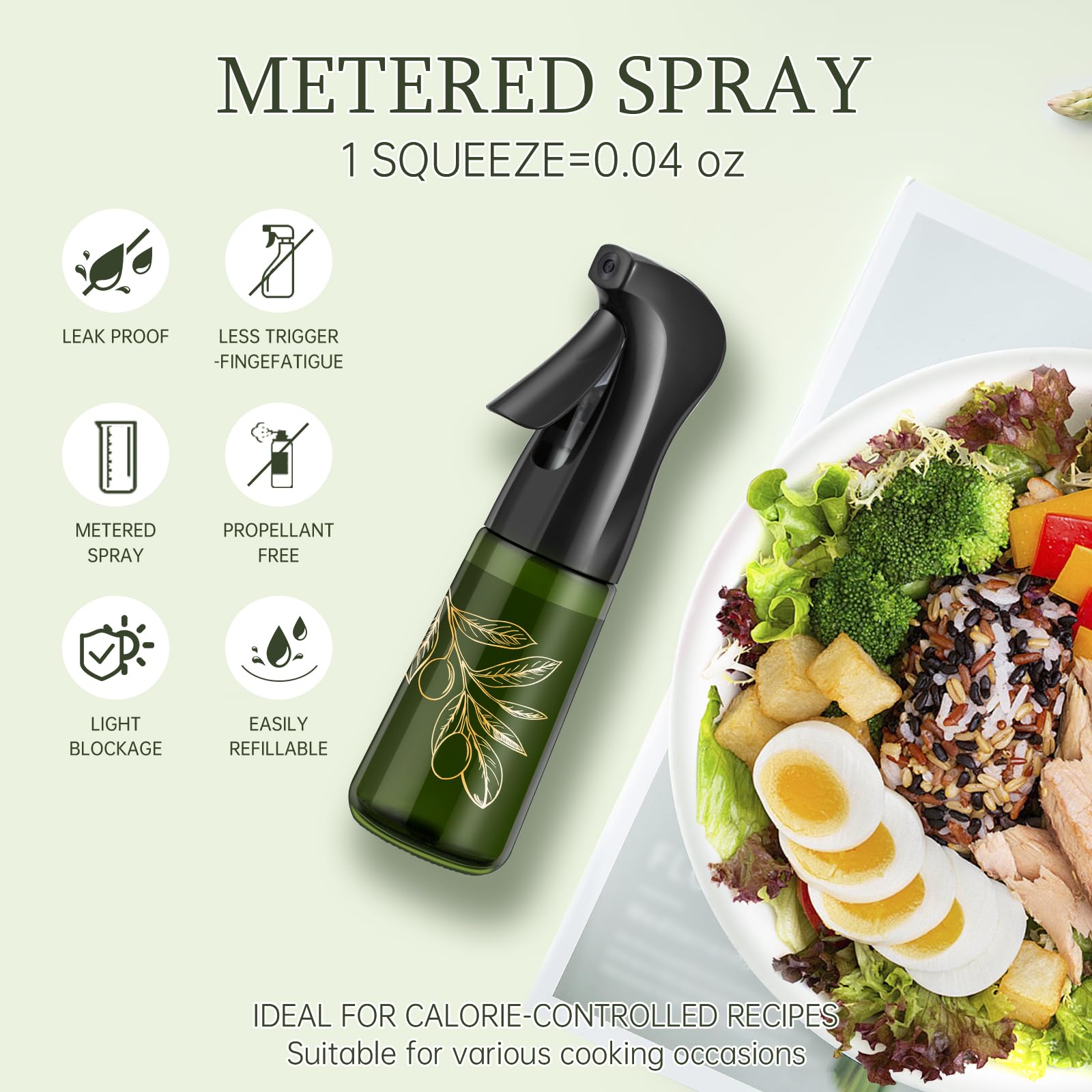 Hoforife Distributeur D'huile D'olive En Verre 2 En 1 Et Flacon Pulvérisateur D'huile Pour La Cuisine, Bouchon à Rabat Automatique Noir 500 Ml