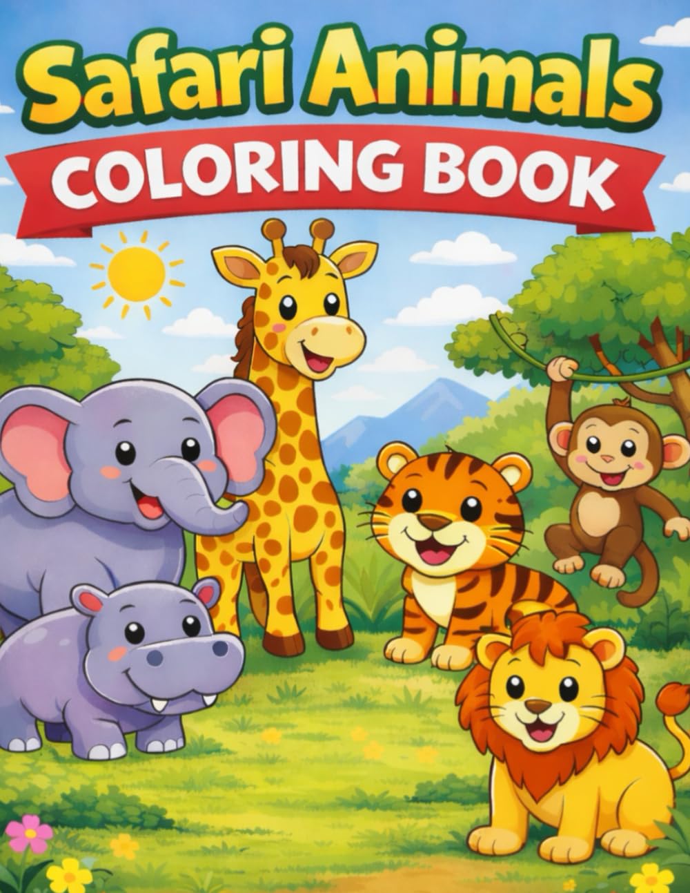 Safari Animals Colouring Book For kids