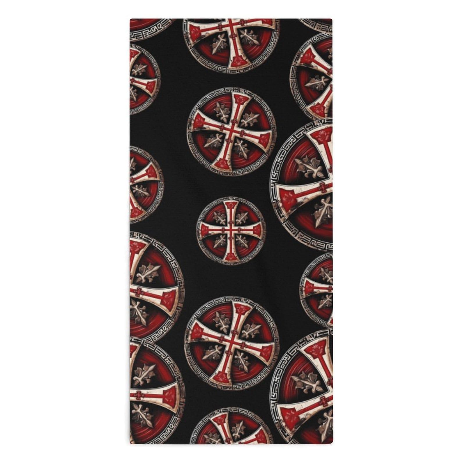TXFBTRFSA Knights Templar Crosses Hand Towels for Adult Face Towel Bath Beach Swim Accessories