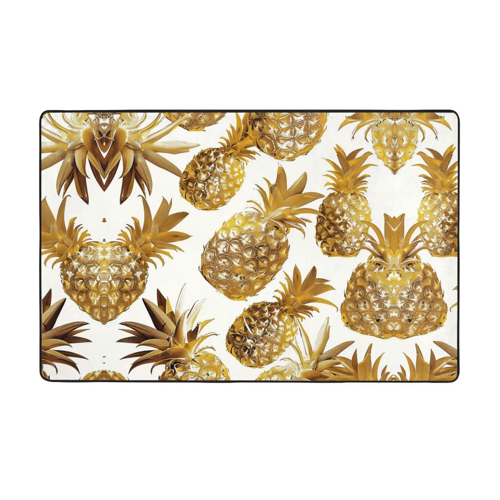 Tapis doux et confortable ananas doré dans la chambre pour créer un coin lecture cocooning
