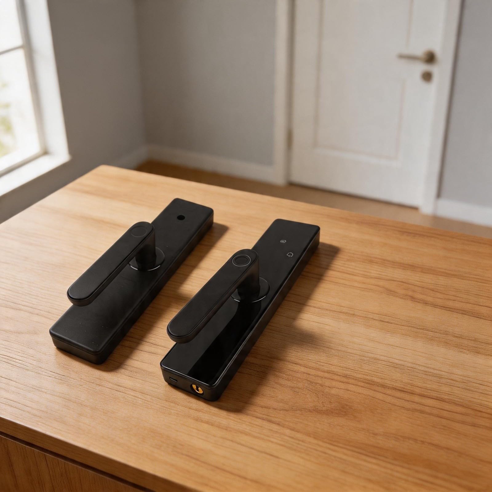 Cerradura inteligente de puerta con huellas dactilares con funcionalidad completa y características de alta seguridad para necesidades residenciales modernas (18 cm)