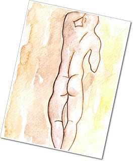 MALE EROTIC NUDITY homoerotic erotica sensual watercolor painting best selling items watercolor painting stickykitties watercolor painting