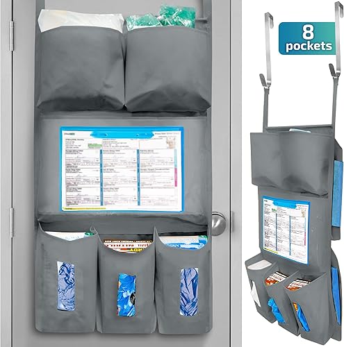 Organizador de puerta de aislamiento para equipo de protección personal (EPP), nailon Oxford NFPA-701 a gran escala revestimiento ignífugo de 18.5 x