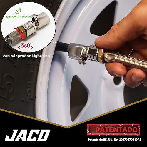 Miniatura 6 de Medidor digital de inflador de neumáticos Jaco FlowPro, 200 PSI