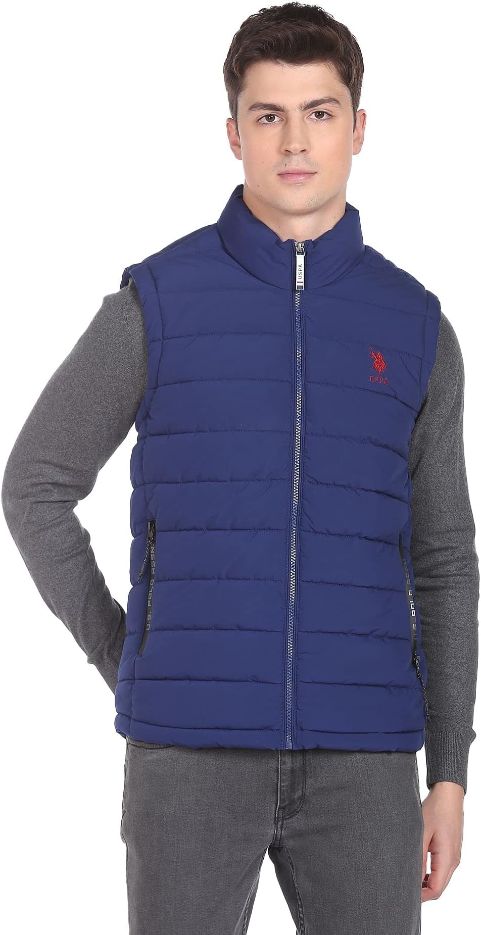 U.S. POLO ASSN.Polyester Men Sleeveless Solid Standard Length Jacket