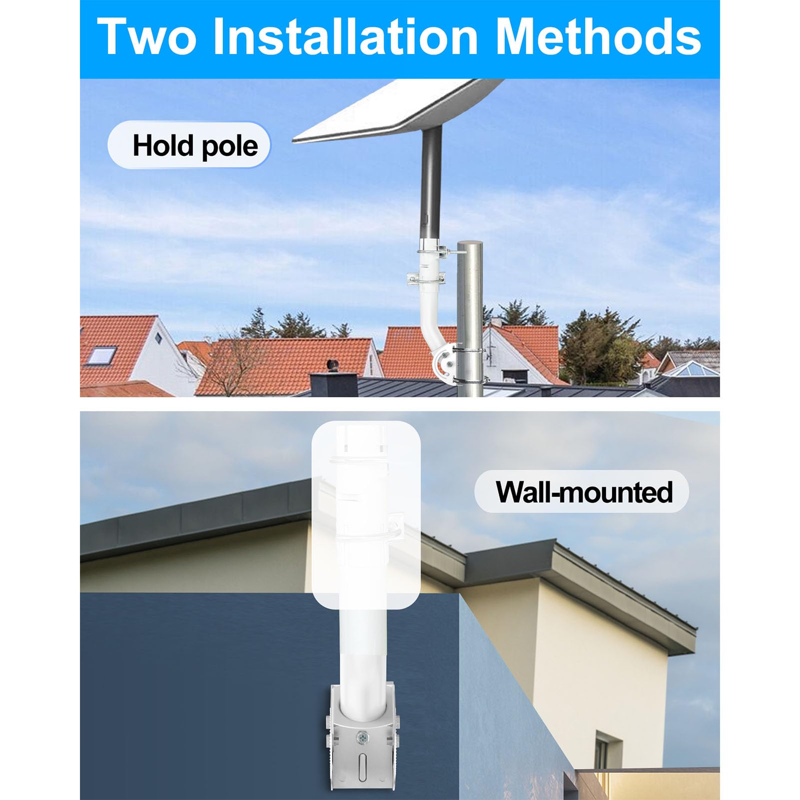 Support de Toit Support Mural Professionnel Double sécurité Coupe-Vent en Acier Inoxydable, Kit de sur Toit pour Satellite Internet par Satellite pour