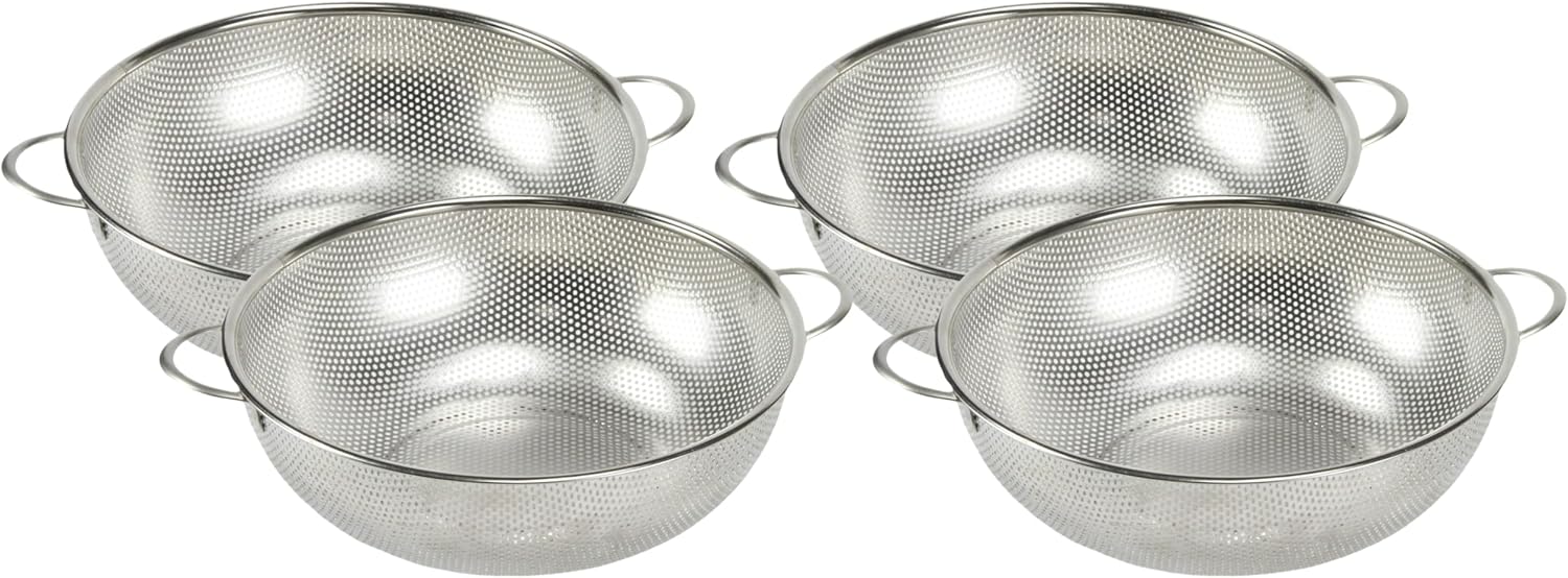 Chef Craft Select Microperforated Colander, 5 Quart, Stainless Steel (Pack of 4)