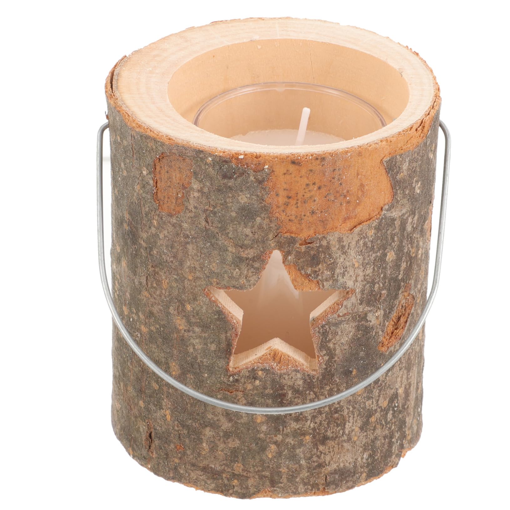 Unomor 1Pc Wooden Christmas Decoration Rustic Wooden Candle Stand Decor Candleholder Ornament for Holiday Table Centerpiece for Festive Home Decor