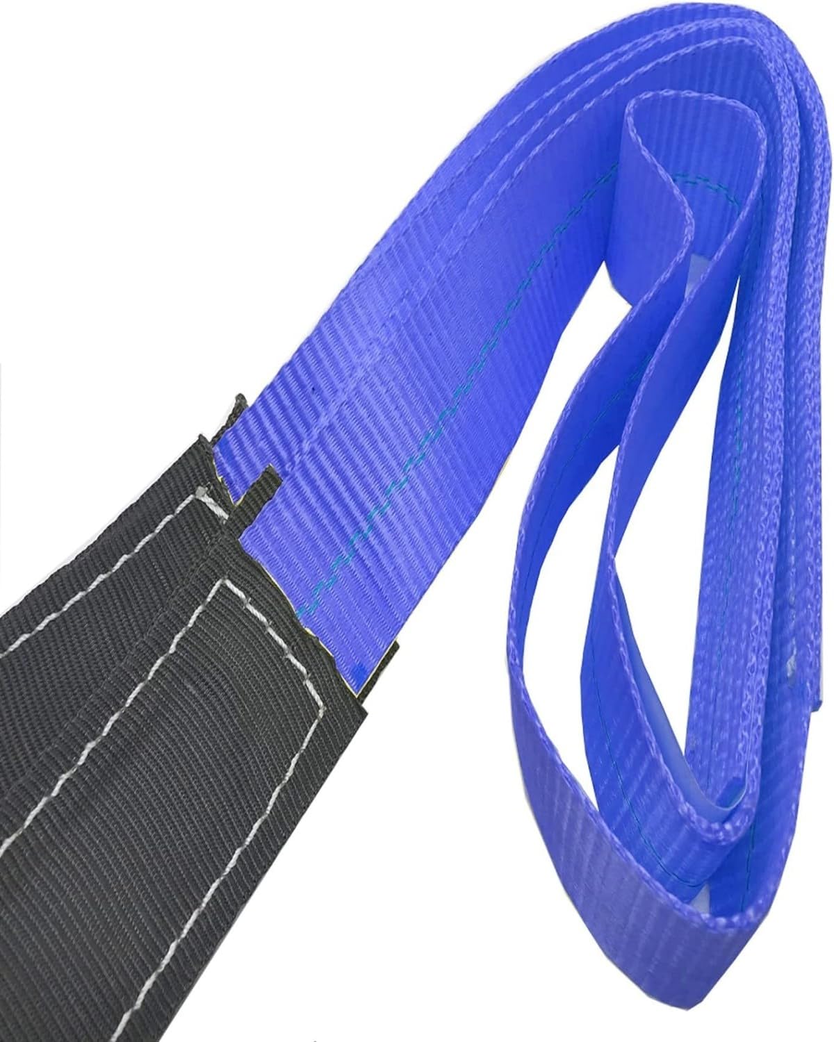Pasek holowniczy 2 x 15 cm ze wzmocnionymi pętlami, lina do odzyskiwania pojazdu, pasek do odzyskiwania pojemności 8,2 kg, niebieski