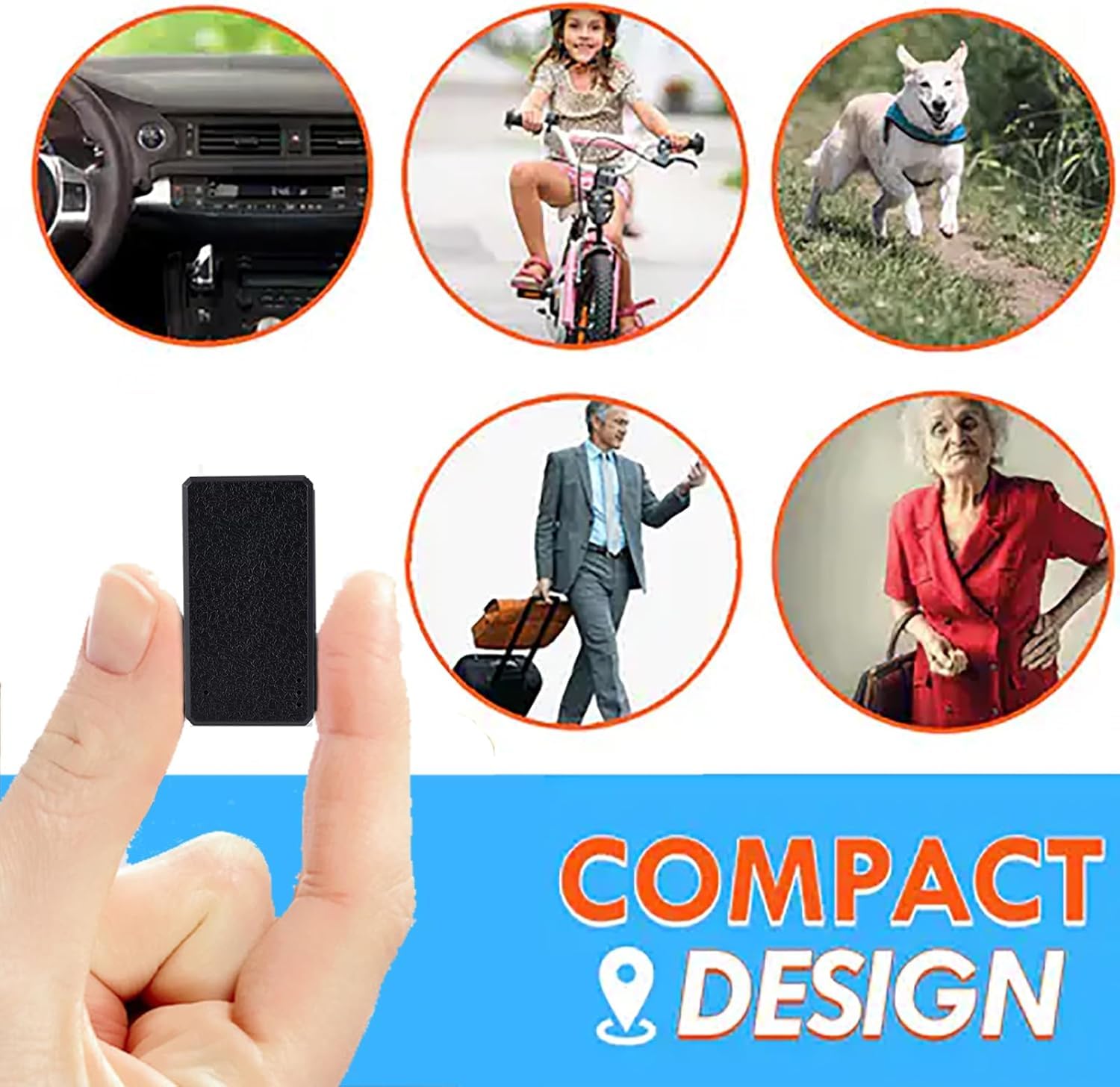 Micro Localizzatore GPS Satellitare Tracking in Tempo Reale Anti-perso GPS Tracker Spia Magnete Realtime Tracciatore di Posizione per Anziani Bambini App Gratuita, Impermeabile