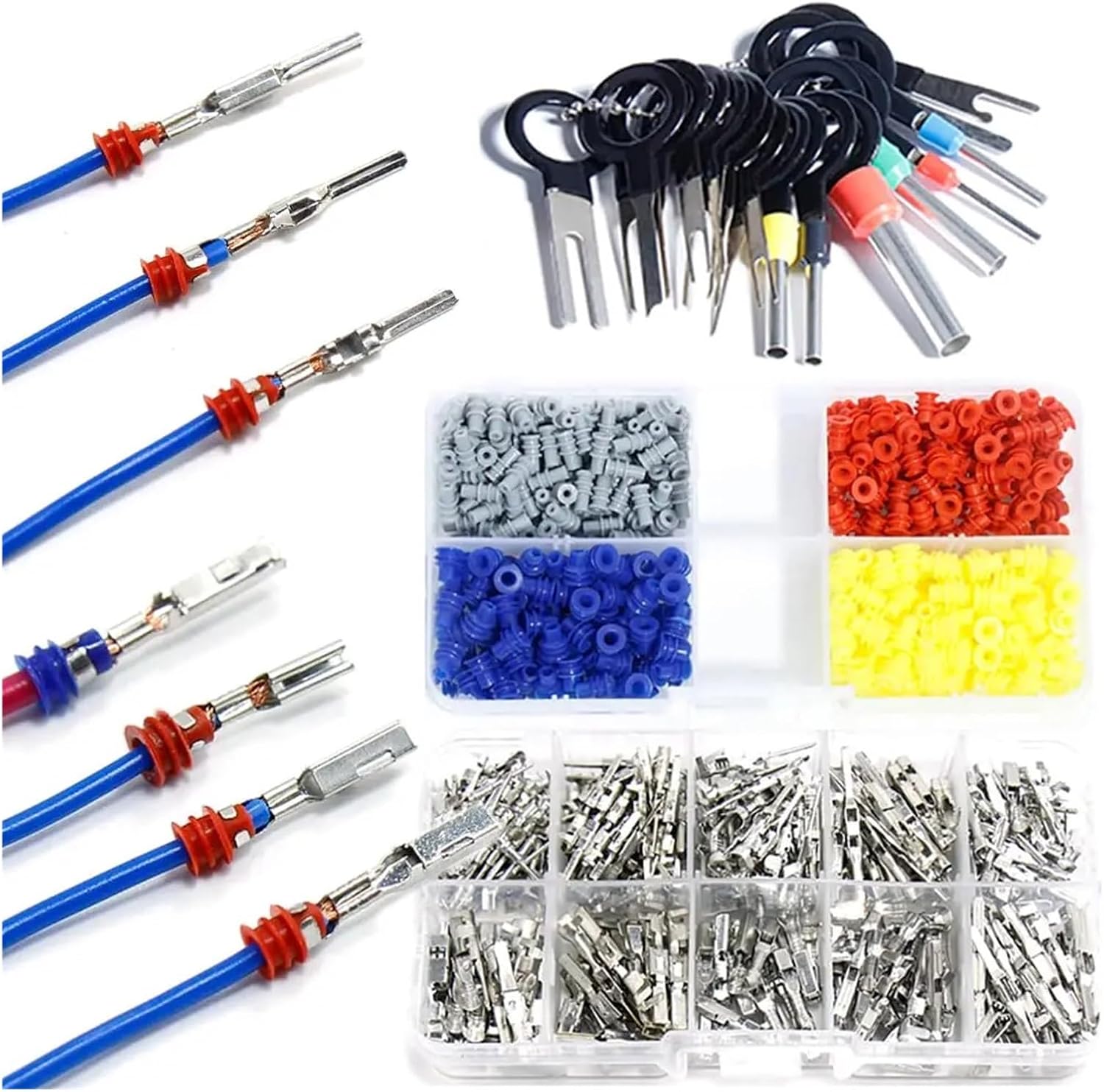 Connector Pins Crimped Terminal Car kit Electrical 1/1.5/1.8/2.2/2.8/3.5mm ATV Wire Removal Non-Insulated Male Female