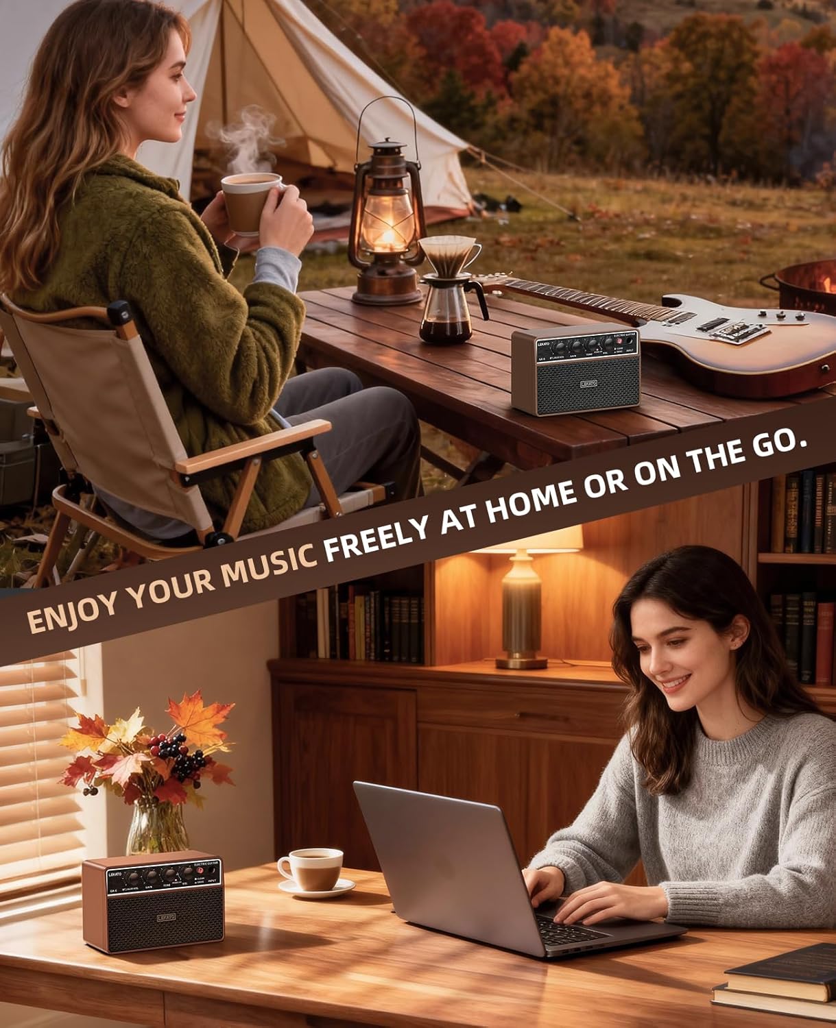 LEKATO 10W Mini Guitar Amp, Portable Electric Guitar Amplifier with Clean/Overdrive Channel, Headphone Jack, AUX Input, Bluetooth, Rechargeable Amp for Home and Travel Practice - Image 8