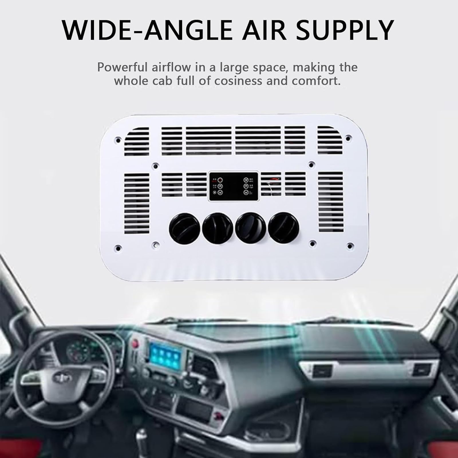 RV Condizionatore D'aria, Climatizzatore da Tetto 12 V 24 V con Funzione Di Raffreddamento, Climatizzatore da Tetto per Camper, Autobus, Escavatori, Trattori, Camper, Veicoli Agricoli,12V-White