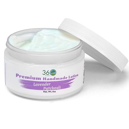 Miniatura 1 de Loción de pachulí de lavanda - Hidrata con coco y aceite de oliva, a base de plantas, no grasa, piel sensible, uso durante todo el día