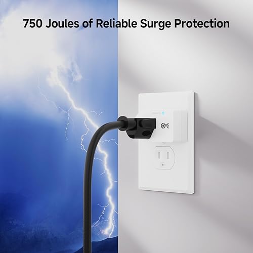 Miniatura 2 de Cable Matters - Paquete de 3 protectores de sobretensiones de salida única, 750 julios (voltaje de sujeción de 500 V) sin bloqueo, 15 A  1875 W,