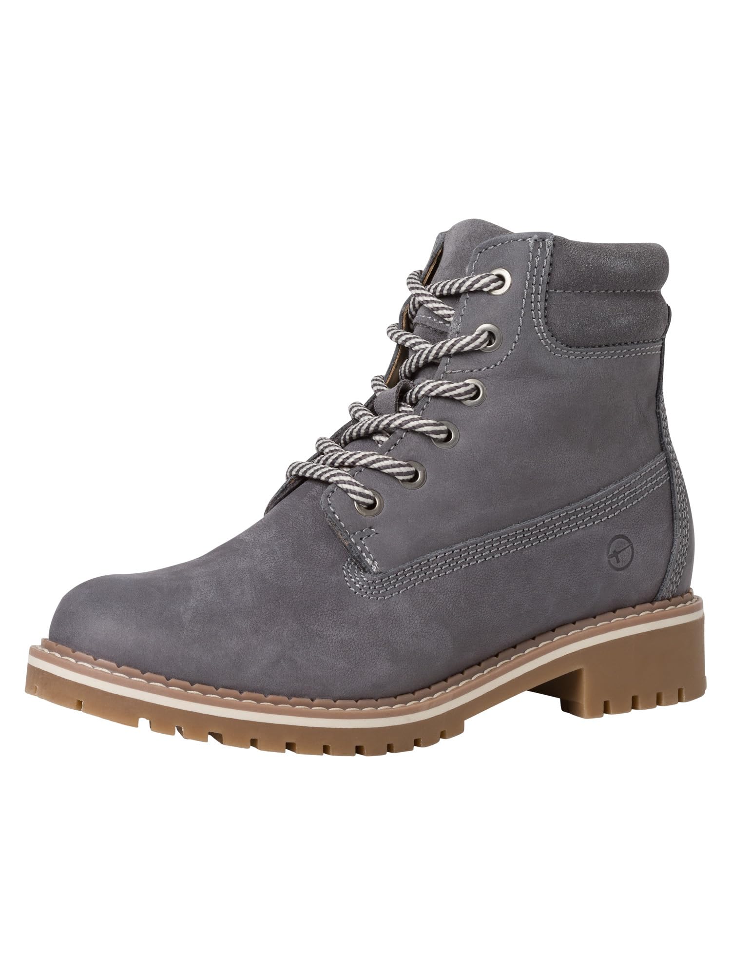 Tamaris Women's Lace-Up Boots Lined Leather Block Heel Winter; Grey/Grey; 36 EU