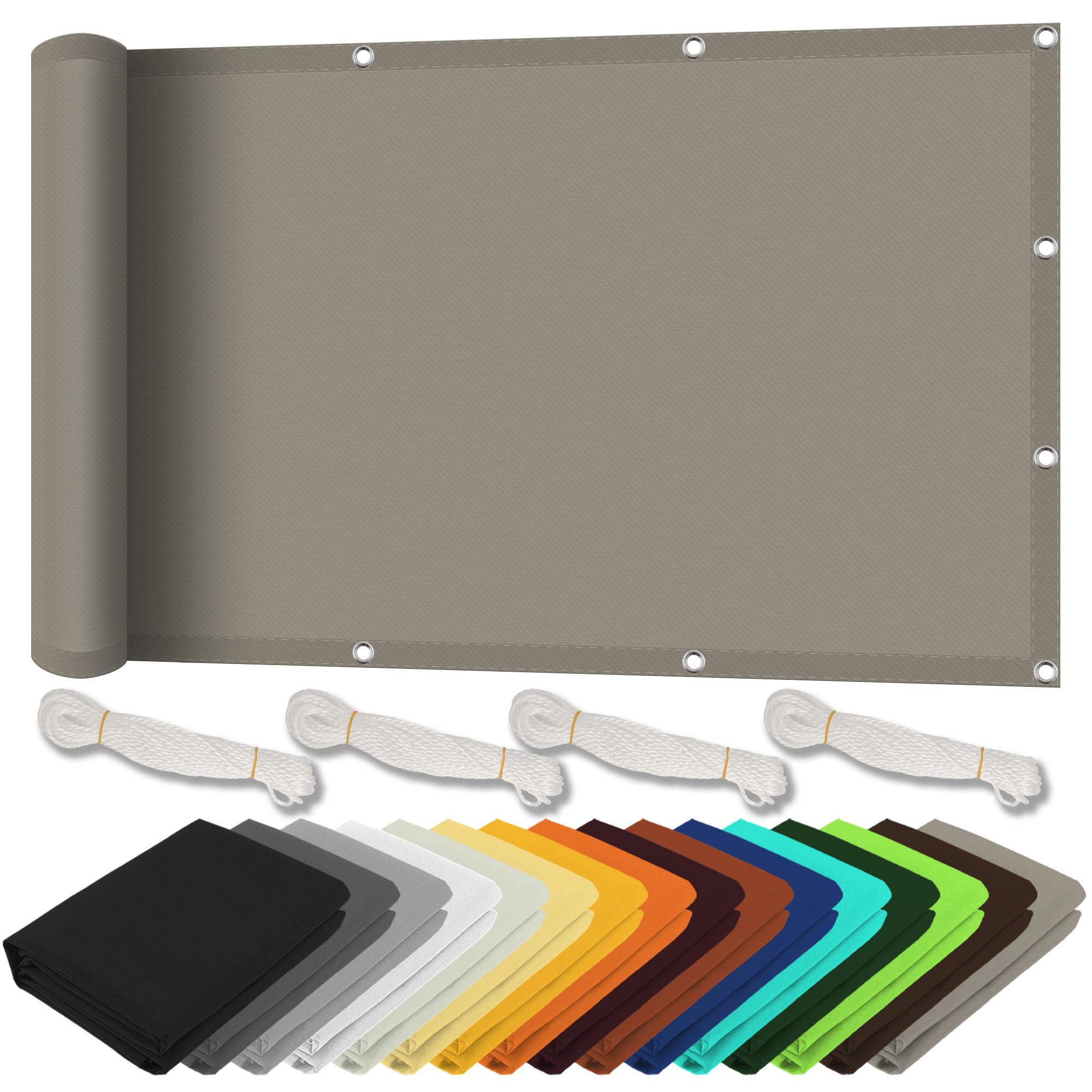 Filet d'ombrage de jardin rectangulaire 2x5m extérieur anti-UV couleur taupe