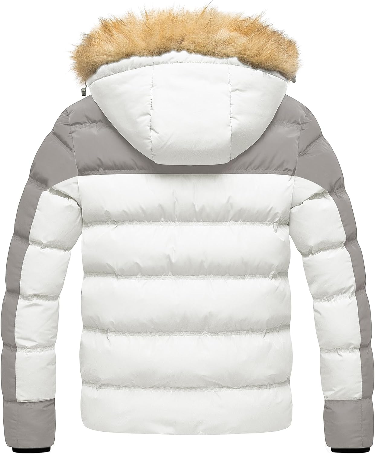 Pursky Men's Puffer Jacket Waterproof Winter Bubble Coats Ski Parka Fur Hooded - Image 2