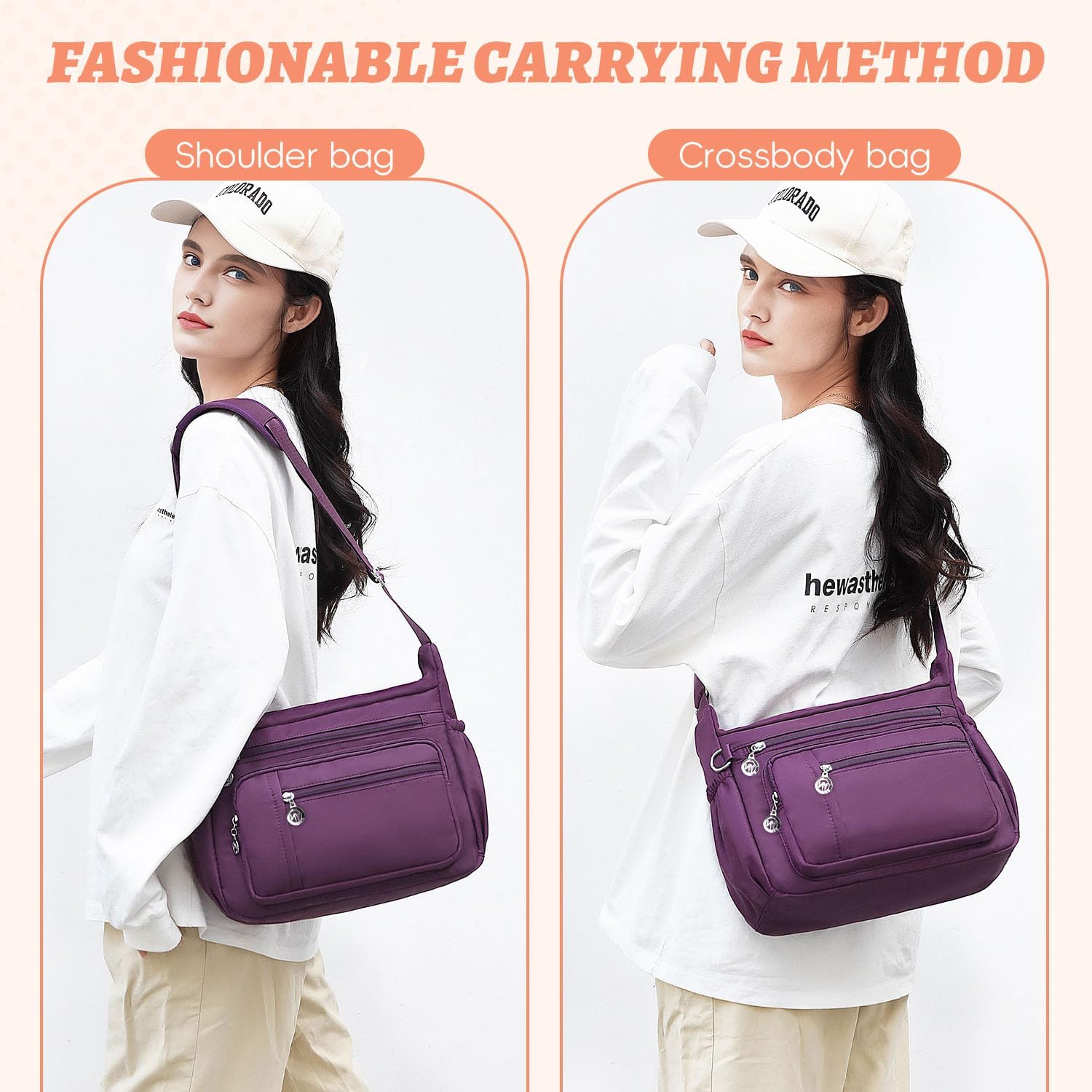 YouNuo Cross body Purse, Nylon Crossbody Bags for Women with Pockets and Compartments, Waterproof Crossbody Shoulder Handbags | Nylon, with Pockets, and Compartments, Waterproof