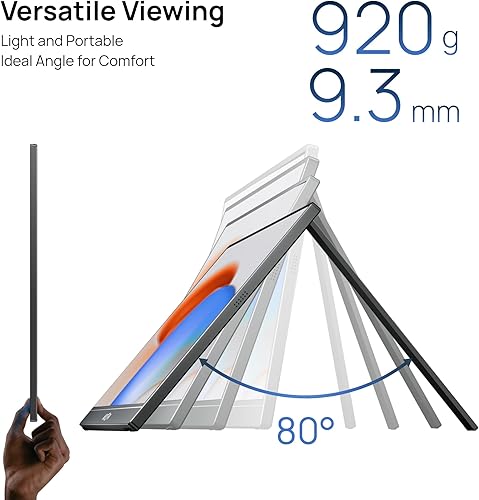 Miniatura 4 de ARZOPA Monitor portátil de 17.3 pulgadas, 1080P FHD 103% sRGB IPS Monitor de computadora portátil con soporte integrado HDMI USB C pantalla externa