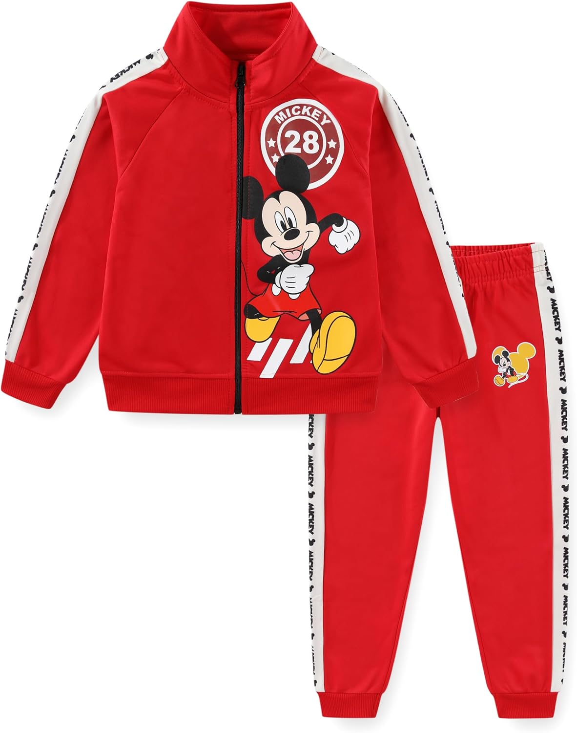 Disney Mickey Boys Zip Up Jacket and Pants 2 Piece Set for Toddler and Big Kids
