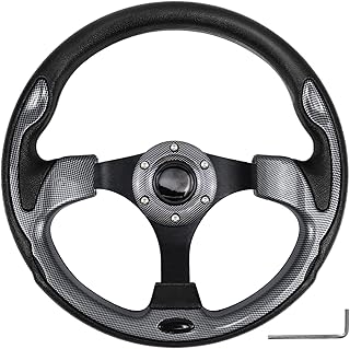 Golf Cart Steering Wheel, Skid Steering Wheel, Universal Golf Cart for Club Car EZGO RXV and TXT, Yamaha, Precedent Tempo, DS