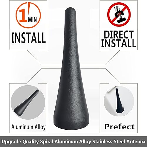 Miniatura 3 de Mástil de antena de aluminio de 3.8 pulgadas para Ford Mustang 2010-2014, para Ford Transit 2013-2022, para Lincoln MKZ 2013-2019, mástil de antena