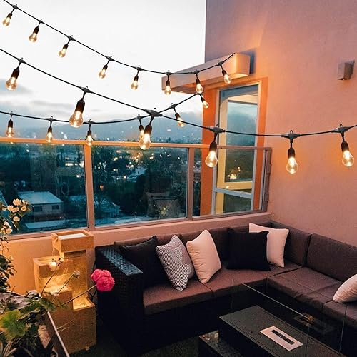 Miniatura 11 de Guirnalda de luces para exteriores de 24 pies, 12 bombillas LED Edison inastillables, regulables, RGB que cambian de color, luces impermeables