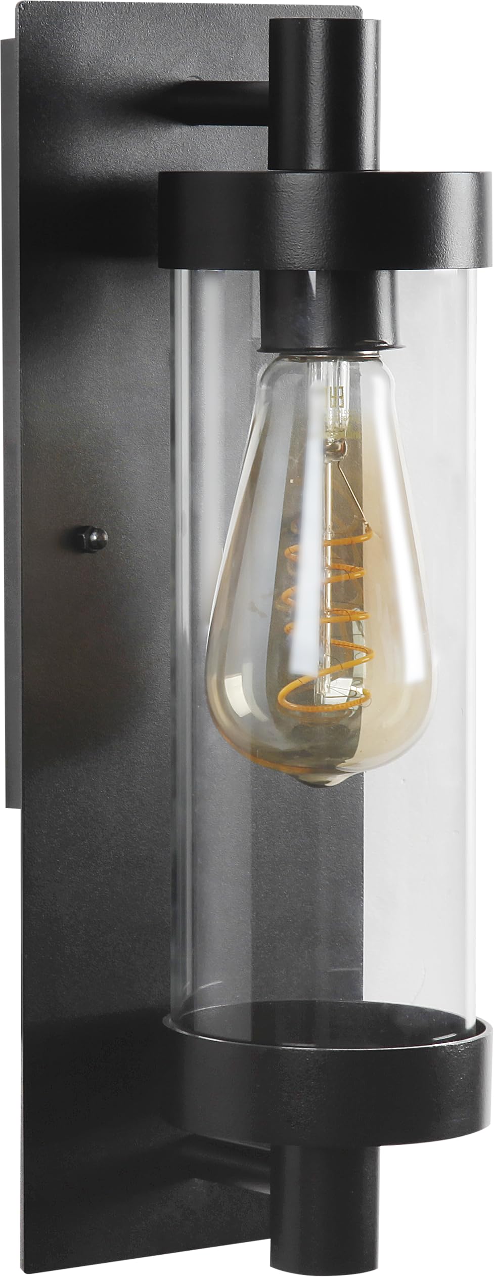 Tekled Black Timeless Elegance Wall Sconce - Durable Glass & Aluminum | E27 Compatible Outdoor/Indoor Light | Weatherproof Assurance Ip54 | For Entryways Patios Porches Facades | (Bulb Not Included)