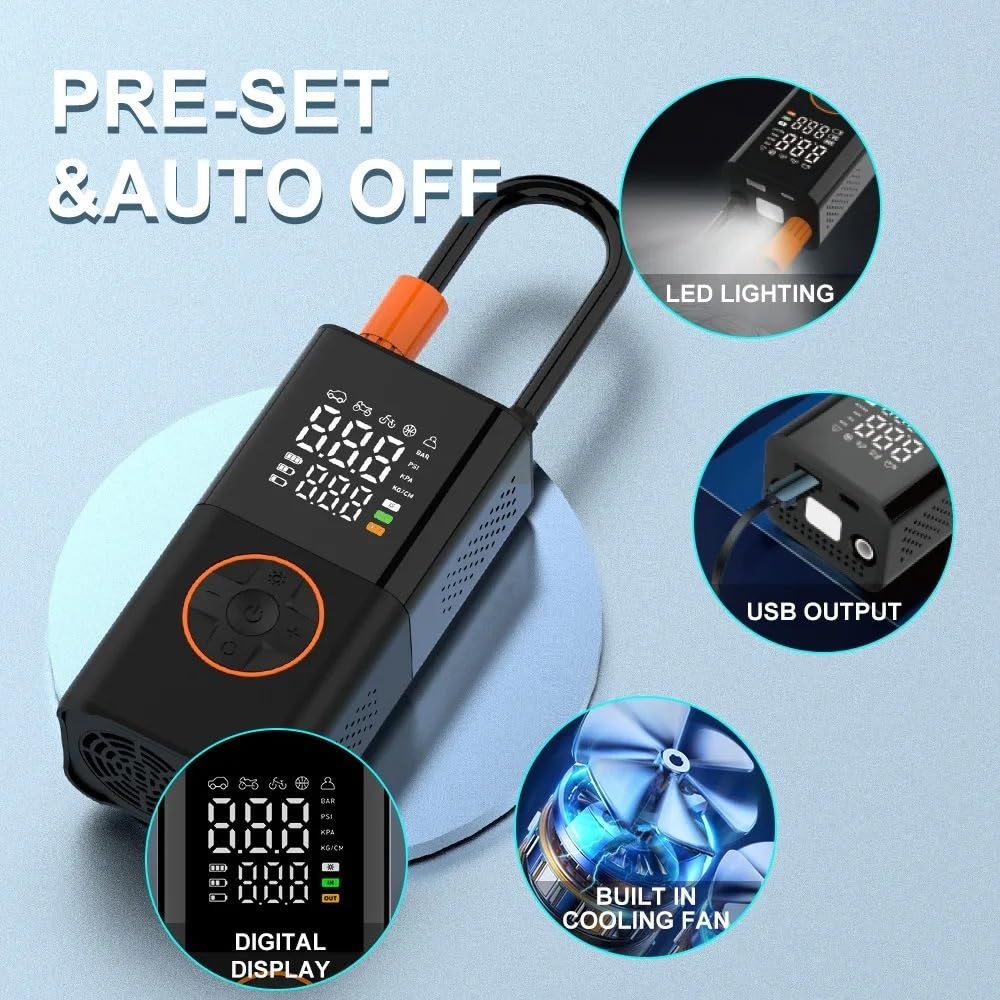 Compresseur Air Gonfleur d'air portatif Gonfleur Electrique