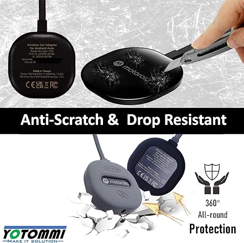 Miniatura 6 de Funda de silicona para Motorola MA1 Adaptador inalámbrico Android para automóvil, funda antideslizante que protege los arañazos MA1, soporte ligero