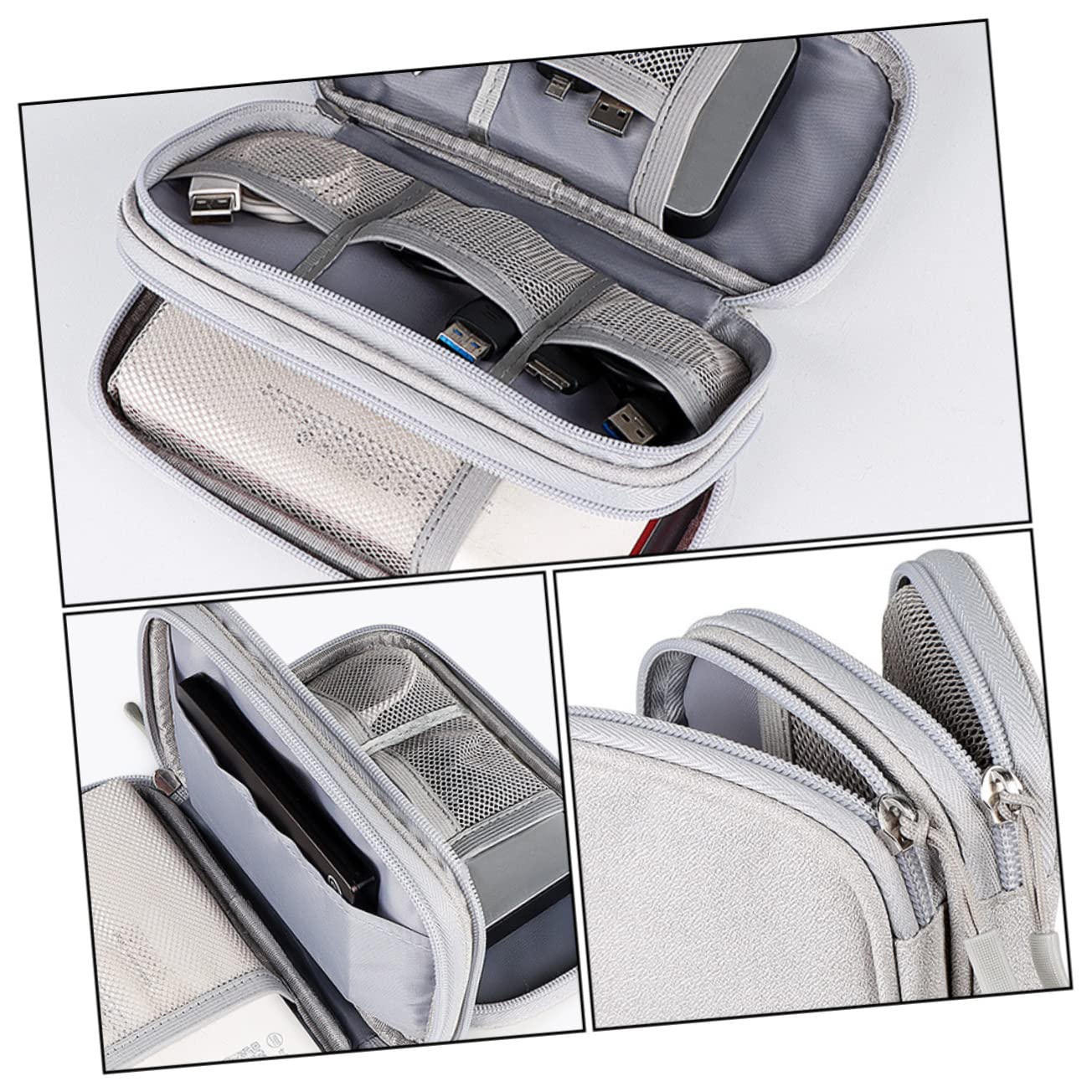 ARTIBETTER 3piezas Bolsa Organizador De Accesorios Electrónicos Estuche para Cables USB Auriculares y Disco Duro Diseño Compacto y Práctico para Viajes y Uso Diario