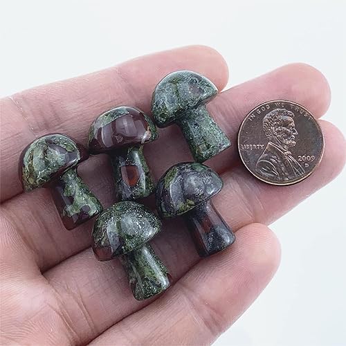 Miniatura 3 de Escultura de hongo de cristal natural de 0.787 in, escultura de chakra de mano, decoración de piedra preciosa de cuarzo para jardín, césped, hogar,