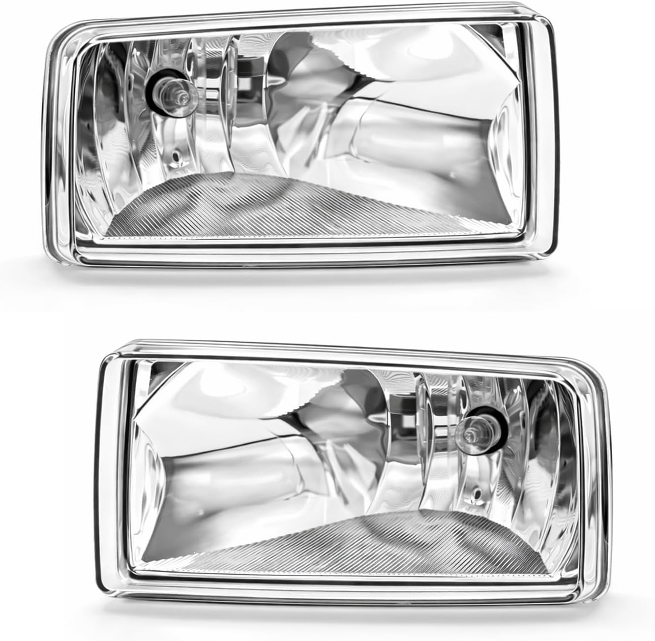 Fog Lights W/Bulbs Compatible With 2007-2015 Chevy Silverado/Tahoe/Suburban/Avalanche Left & Right Driving Bumper Lamps (Clear Lens)