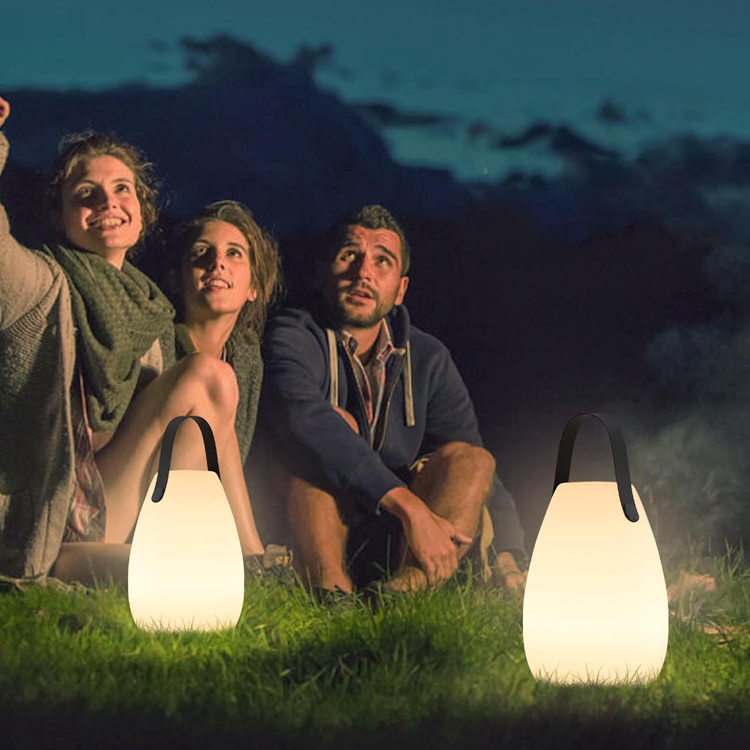 uuffoo 2 Pack Portable Outdoor Table Lamp - Dimmable Rechargeable Night Lights w/ Remote and 7 RGB Colors, IP44 Water-Resistant Hanging Lantern for Patio, Tent, Bedroom, Garden, Emergency - Image 8