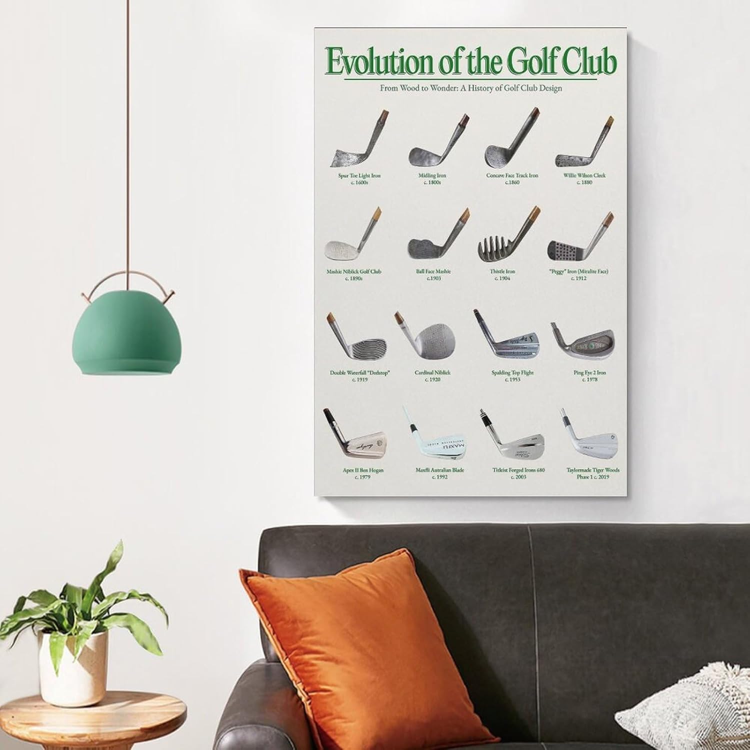 VSXLEOZ Vintage Evolution of Golf Clubs Poster Sports Game Room Golf Gift Canvas Wall Art Aesthetic Decorative Painting Living Roomstylestyle 16x24inch(40x60cm) - Image 4