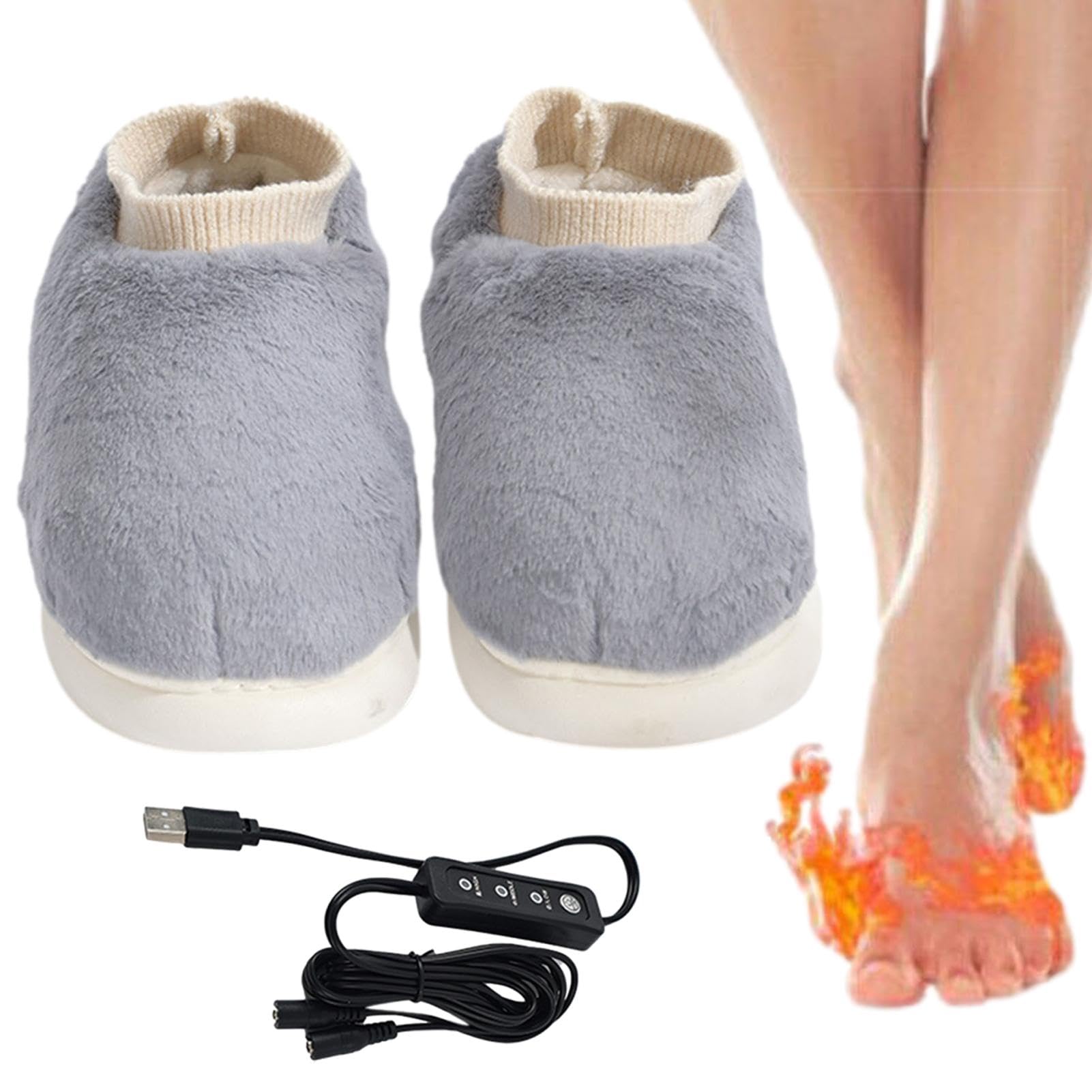 Scaldapiedi Elettrico, Riscaldamento Elettrico dei Piedi, Calzini Invernali Donna Calze a Pantofola Calze Antiscivolo Calzini Termici per casa