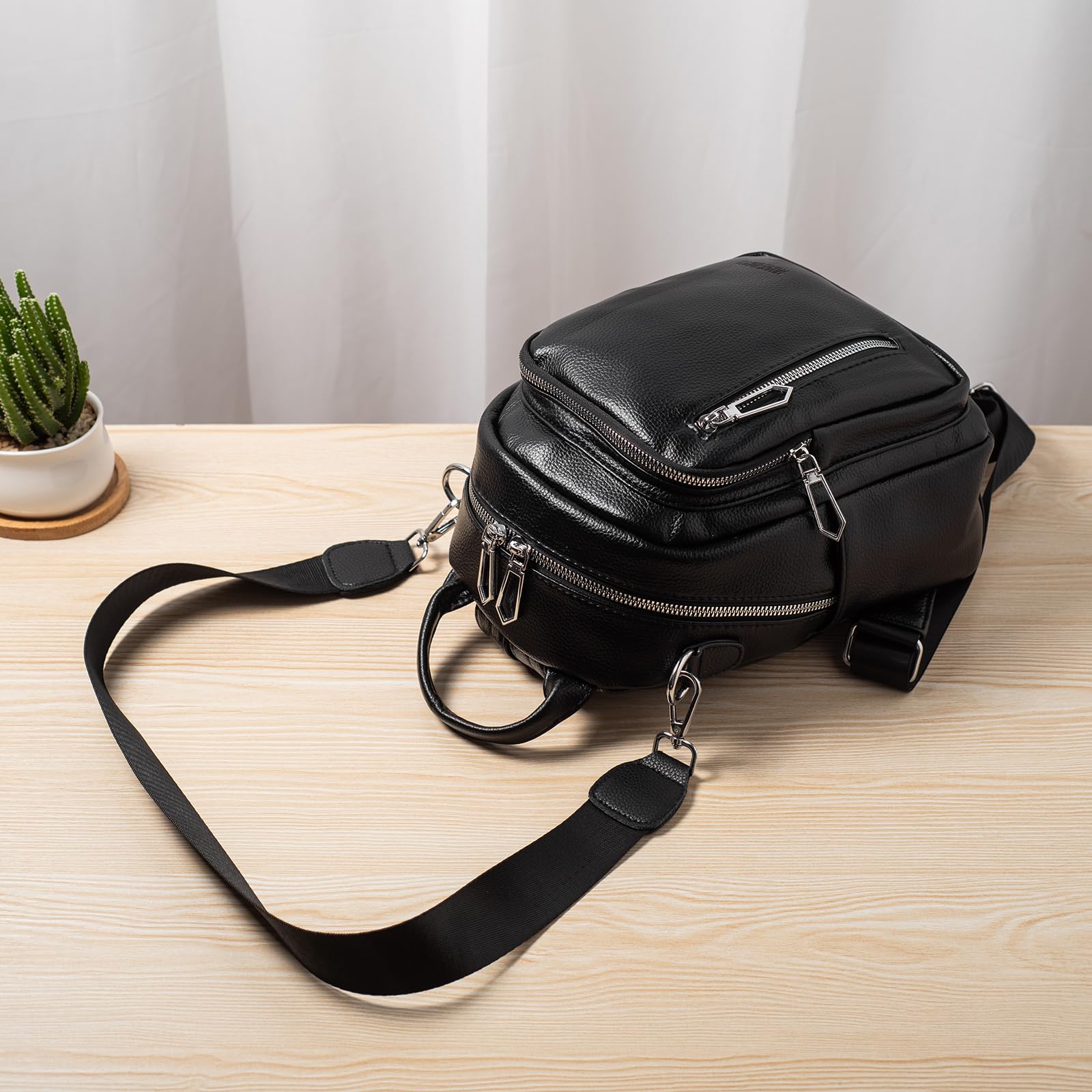 Mochila pequeña para mujer, mini mochilas de piel sintética para mujer, versátil, 3 en 1, bolso de mano de moda, mochilas de viaje