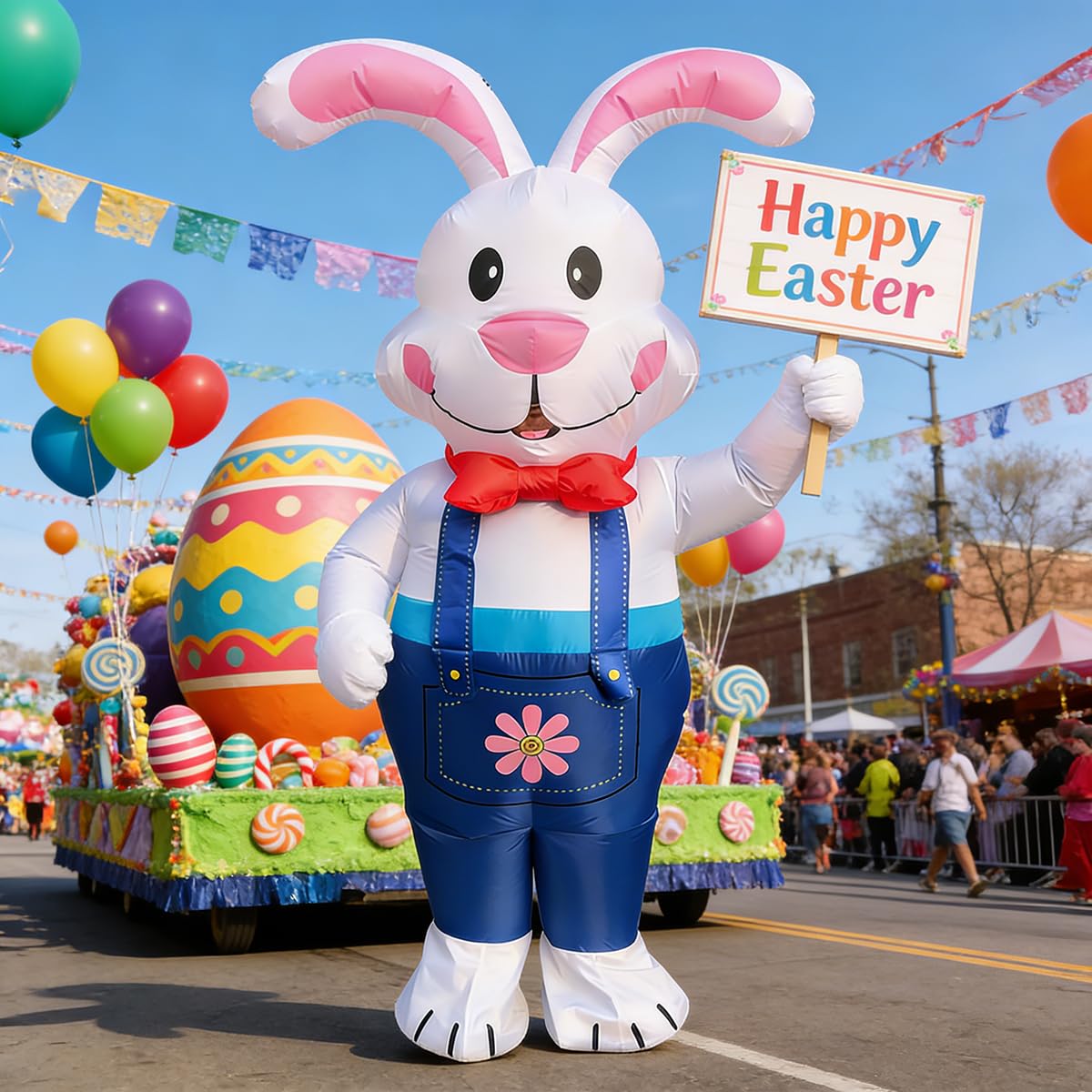 JASHKE Disfraz Inflable de Conejo Adulto Disfraces Conejo de Pascua Disfraces Conejos hinchables Traje Inflable para Pascua
