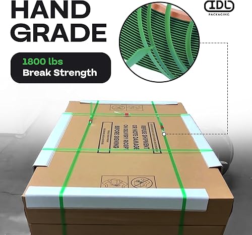 Miniatura 31 de IDL Packaging Rollo de flejado de poliéster (PET) de 1/2" x 0.025" x 3440' de tamaño de núcleo de 8" x 8", resistencia a la rotura de 780 libras