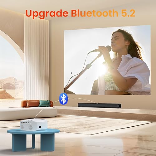 Miniatura 4 de Proyector HAPPRUN, Proyector con WiFi y Bluetooth, [Reflejo de Un Paso] Proyector para teléfonos, Proyector portátil nativo 1080P de 12000L con