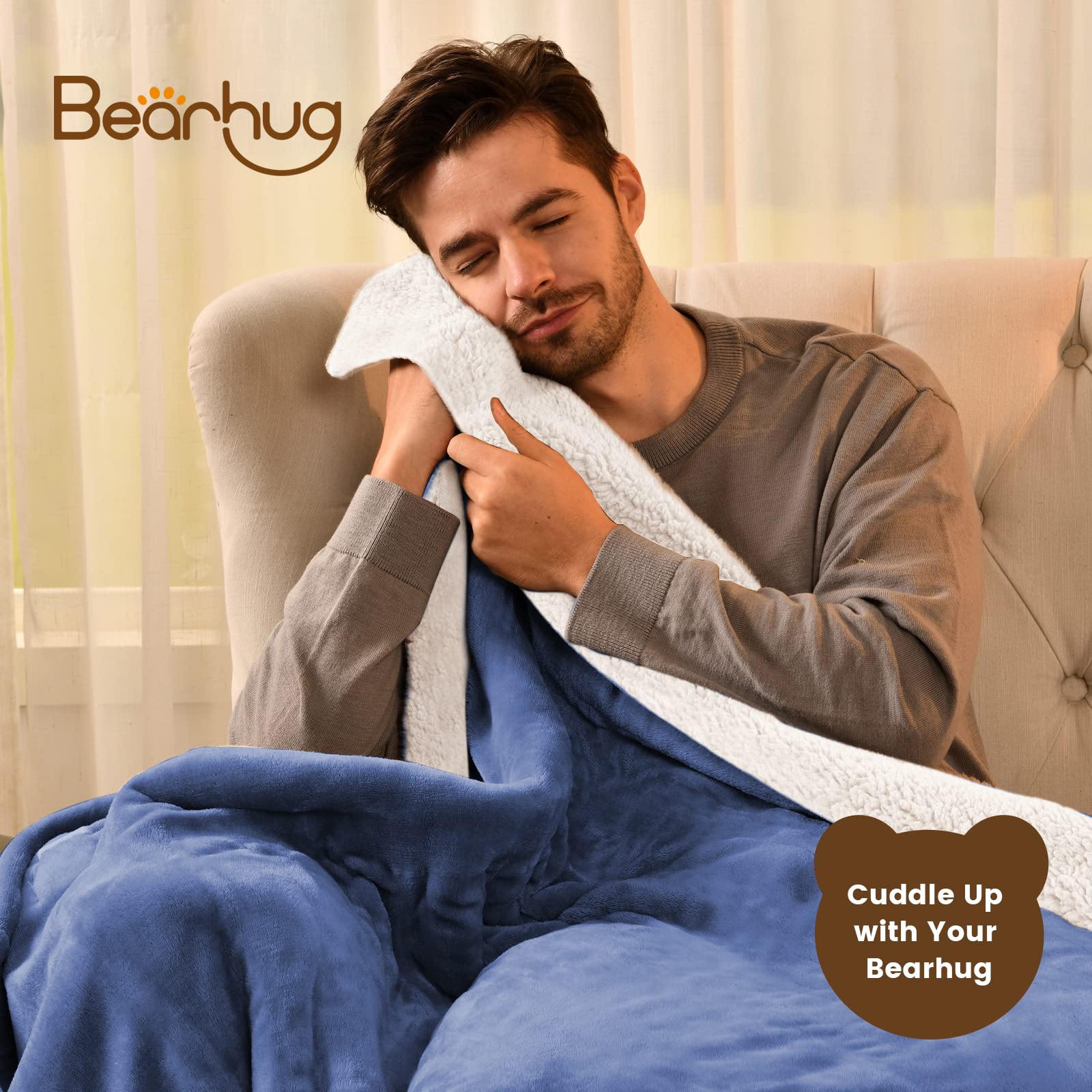 Amazon.com: Bearhug Electric Throw Blanket 50 x 70, Reversible Velvet u0026  Sherpa Heated Throw, 5-Year Warranty, 6 Heating Levels u0026 4H Auto Off,  Over-Heat Protect, ETL Certification, Machine Washable : Home u0026