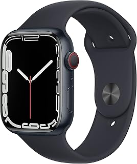 Apple Watch Series 7 (GPS + Cellular, 45 mm) Midnight Aluminium Case with Midnight Sport Strap (Refurbished)