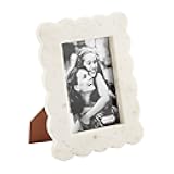 Mud Pie Scalloped Marble Frame, Small, 4x6